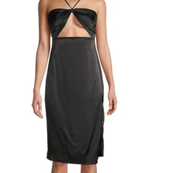 danielle bernstein satin midi dress Danielle Bernstein Womens Satin Midi Slip Dress Black, Sz 12